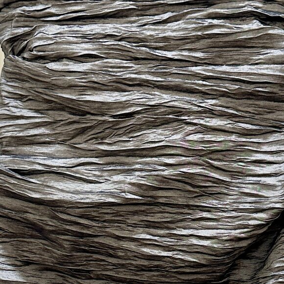 Jeanne Alexander Women's Ruched Crinkle Midi Dress Size 12 Metallic Silver - Picture 10 of 16